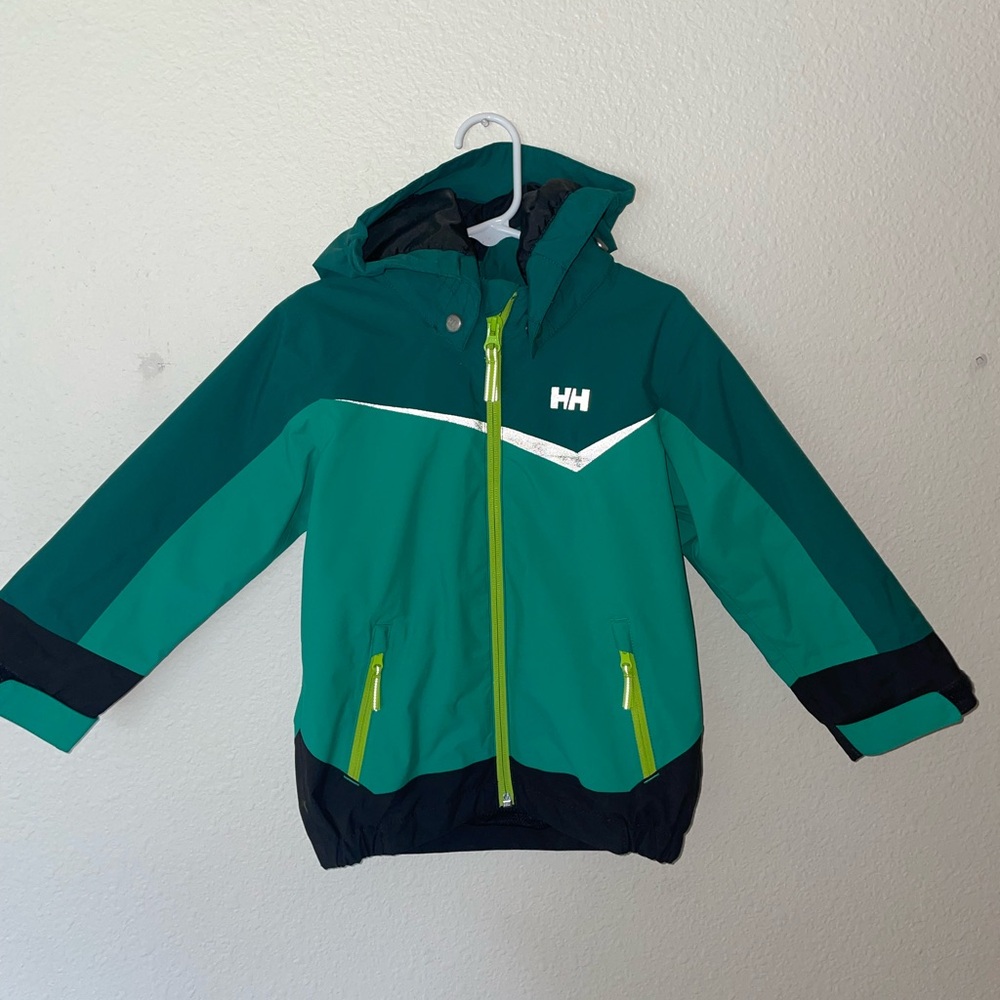 Helly Hansen Teal 3T/4T windbreaker green light rain coat